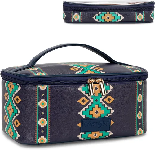Vista 26 de Wrangler - Bolsa de maquillaje de viaje, 2 piezas, bolsa de cosméticos con Turquesa azteca