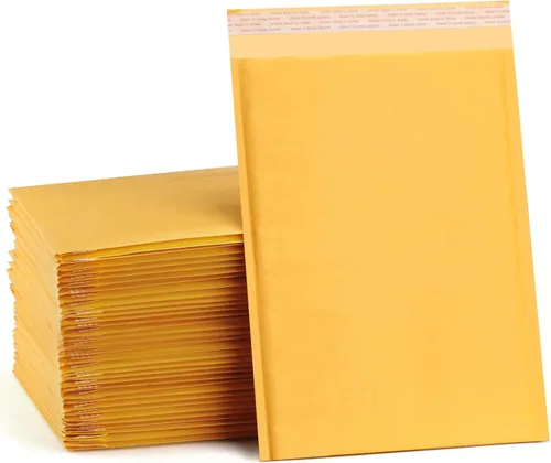 Vista 10 de UCGOU Sobres de burbujas de papel kraft de 4x8 pulgadas, paquete de 50, tamaño utilizable 4x7 pulgadas, sobres acolchados amarillos #000