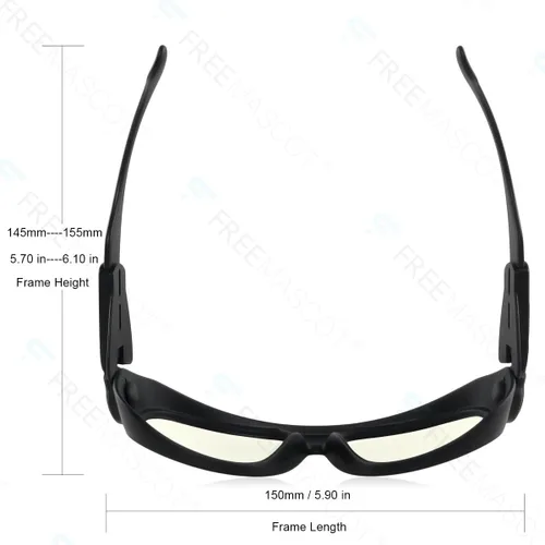 Vista 2 de FreeMascot OD 6+ 9000nm-11000nm / 10600nm Longitud de onda Gafas de seguridad láser CO2