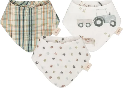 Vista 14 de Crane Baby Soft Muslin Baby Bib Set, 100% Organic Cotton Baby Bibs
