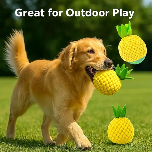 Vista 4 de 2 fundas para pelotas de perro – Fundas de felpa de tomate y piña para juguetes interactivos para perros, protectores suaves y duraderos
