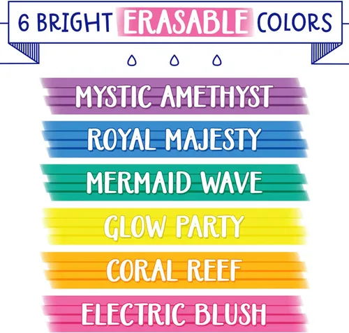 Vista 3 de Crayola Take Note - Marcadores borrables, suministros escolares geniales, marcadores de punta de cincel, 6 unidades, paquete de 2