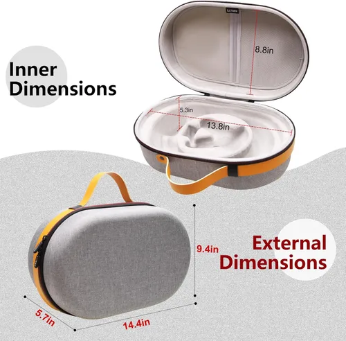 Vista 2 de LTGEM - Funda de transporte compatible con MetaOculus Quest Pro y controladores, base de carga, cables u otros accesorios para viajes