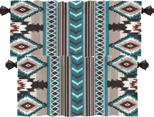 Vista 25 de Shrahala Beige Art Tier Curtains for Kitchen Windows, Brown Words Spiritual Cafe Curtain Multilayer Polyester Blackout Half Valances for Windows 2