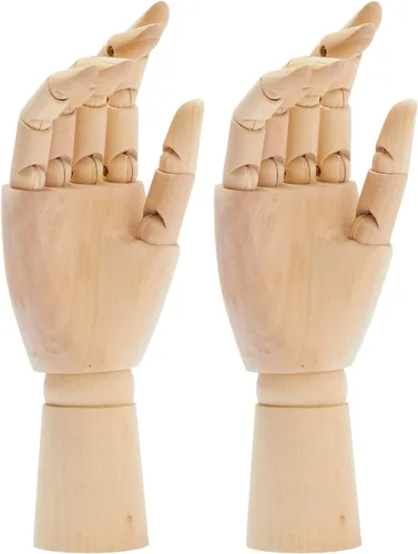Vista 11 de Juvale Modelo de Mano de Madera - Modelo de Mano Posicionable de 7 Pulgadas Marrón Art Deco para Dibujo y Bosquejo, Referencia de Arte - Figura