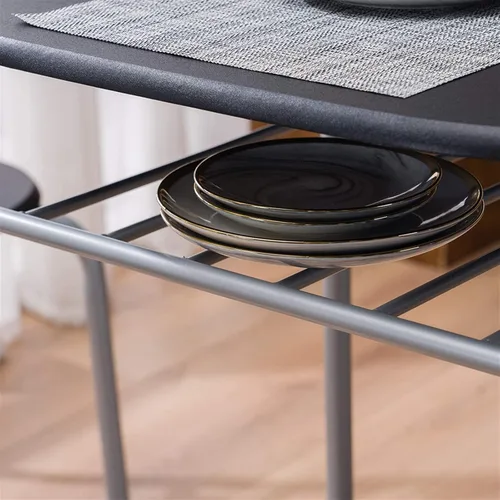 Vista 5 de Juego de mesa de comedor de cocina pequeña para 2, mesas de cocina redondas de 3 piezas para espacios pequeños, 2 asientos, mesa de desayuno