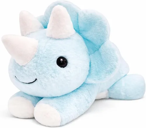 uoozii Animales de peluche con peso de dinosaurio azul de 24 pulgadas | 5 libras con almohadilla térmica sin perfume para microondas, lindo peluche