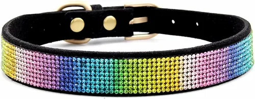Vista 38 de Lindo collar para perro con diamantes de imitación brillantes, elegante collar de cristal con purpurina bonita joya suave para perros de raza