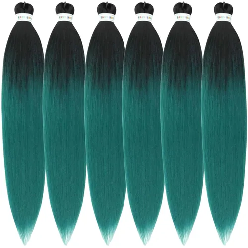 Vista 190 de Leticia - Cabello estirado para trenzar, color negro, 16 pulgadas, paquetes de 6