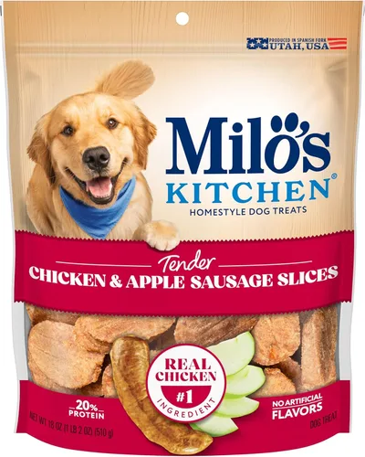Vista 16 de Milo's Kitchen Homestyle - Golosinas para perros, rebanadas de salchicha de res, 10 onzas, altas en proteínas, sin sabores artificiales