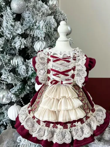 Vista 28 de Moda Vestido de Princesa de Encaje para Perro Cachorro Dulce para Perro EXTRAL Pequeño y Pequeño A-Negro XX-Pequeño