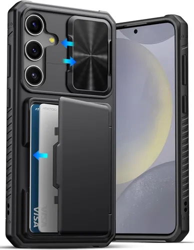 Vista 11 de ATATOO Funda tipo cartera para Samsung Galaxy S24, tarjetero integrado (almacena 4-5 tarjetas) y cubierta deslizante para cámara y soporte