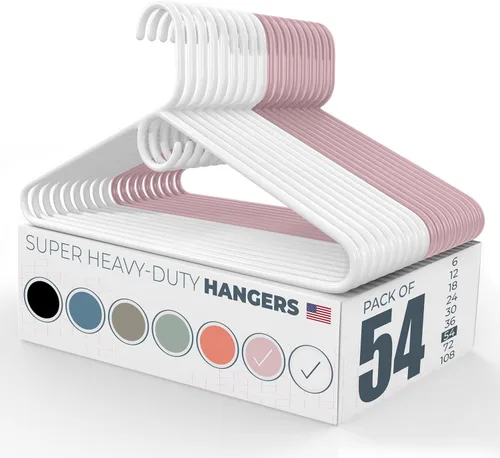 Vista 41 de Neaties Paquete de 6 perchas para ropa súper resistentes, fabricadas en los Estados Unidos, capacidad de 10 libras, perchas de plástico grueso