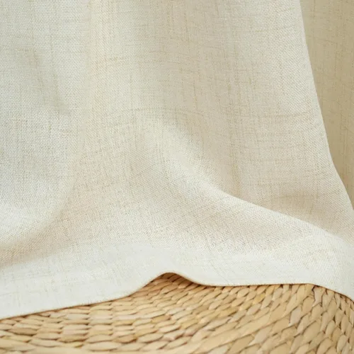 Vista 4 de DriftAway Cortinas traslúcidas de lino extralargas de 2 paneles, cortinas altas de 2 pisos para techo alto, ventana larga para sala de estar