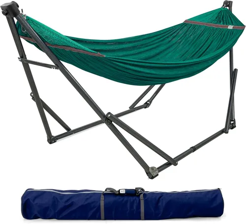 Vista 18 de Tranquillo Unity - Soporte de hamaca ajustable, plegable, para camping, con soporte, capacidad de 800 lbs, soporte de hamaca doble de acero para 2