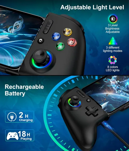 Vista 5 de Mocagen Mobile Gaming Controller, MC2 Phone Controller for iPhone/Android/Switch/Oled/Switch 2 with Programmable/Hall Effect Joysticks & Analog