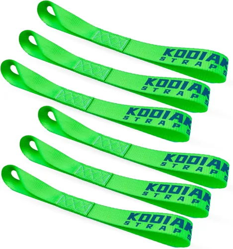 Vista 11 de Correas de amarre de bucle suave, 1 x 12 pulgadas, capacidad de carga de 4,500 libras, color negro, paquete de 6 trabillas para asegurar ATV, UTV