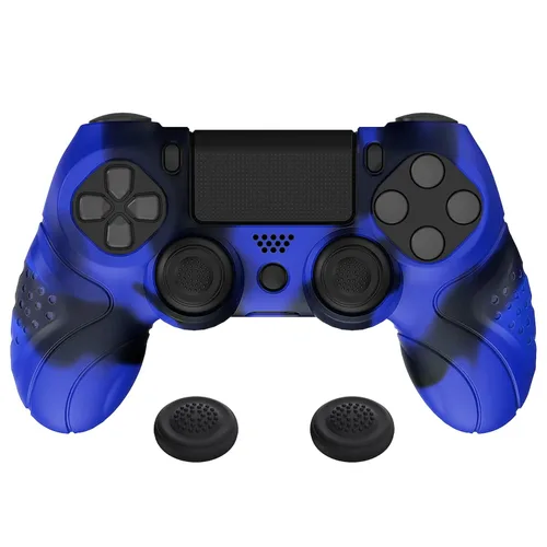 Vista 17 de PlayVital Guardian Edition Black Ergonomic Soft Anti-Slip Controller Silicone Case Cover for ps4, Rubber Protector Skin with Joystick Caps for ps4