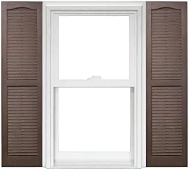 Vista 23 de Polaris - Persianas de vinilo Homeside con listones abiertos, 1 par, 14-1/2 pulgadas x 39 pulgadas, color gris 410