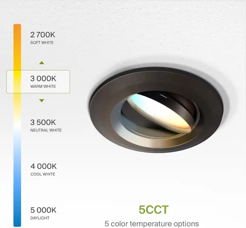 Vista 7 de ASD Retrofit - Luz LED empotrable con cardán de 4 pulgadas, bronce aceitado, 10 W, 811 LM, 2700/3000/3500/4000/5000 K, regulables, LED, Downlights