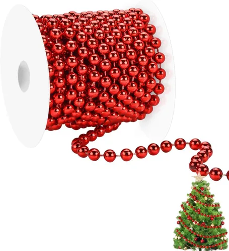Vista 7 de Guirnalda de cuentas para árbol de Navidad de 26.2 pies, decorativa, perlas artificiales de plástico, rollo para árbol de Navidad, fiesta, boda, Azul