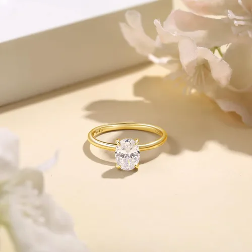 Vista 2 de Elspeth 925 Sterling Silver Engagement Ring for Women OvalRadiantPearPrincessRoundCut Cubic Zirconia Promise Ring Size 4-10