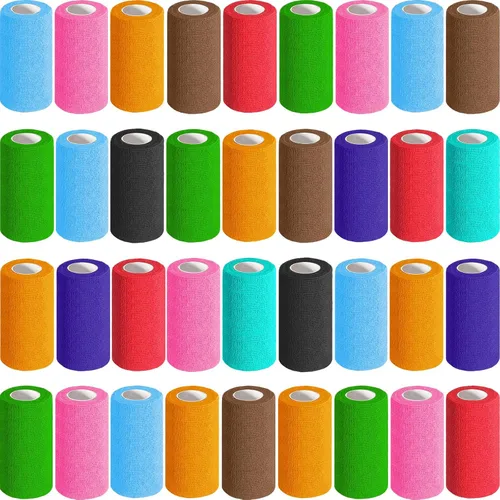 Vista 10 de AZEN Paquete de 18 vendajes autoadhesivos, vendaje elástico adhesivo de 4" X 5 yardas, cinta adhesiva atlética de color, cinta adhesiva