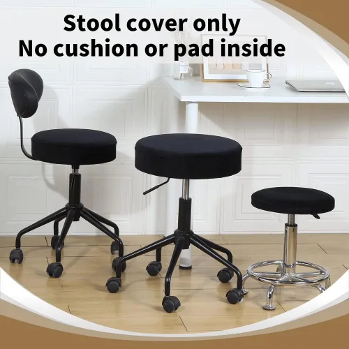 Vista 2 de SINOSSO Funda para taburete de bar, terciopelo súper suave de diámetro.11-13 pulgadas, redonda, elástica, lavable, a prueba de polvo para muebles