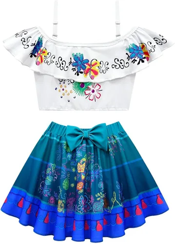 Coolproud Encanto - Traje de baño para niñas, Mirabel Isabella para niños y niñas de 3 a 10 años, bikini de dos piezas