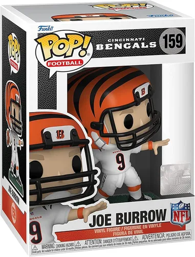 Vista 2 de POP NFL: Bengals - Joe Burrow (Uniforme Away), Multicolor, 3.75 pulgadas
