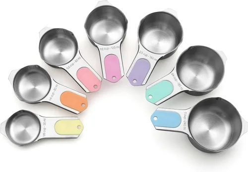 Vista 17 de Vasos medidores magnéticos de acero inoxidable Spring Chef, patentados, herramientas de cocina con marcas fáciles de leer para medir ingredientes