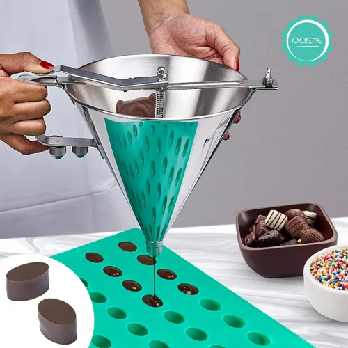 Vista 2 de Imagen del producto O'CREME Oval Candy Tablet Molde de Silicona para Trufas de Chocolate, Ganache, Jalea, Pralinés y Caramelos