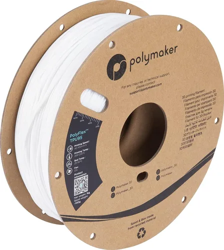 Vista 9 de Filamento de TPU Polymaker 1.75mm Negro, 0.75kg Shore 90A Filamento de impresora 3D flexible 1.75mm - PolyFlex TPU90 Filamento de TPU para impresión