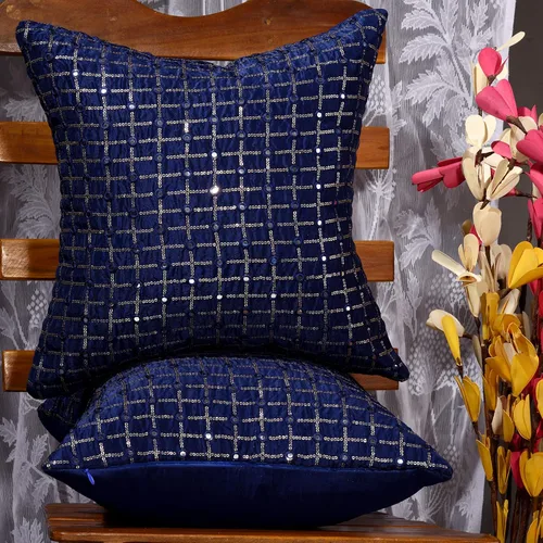 Vista 13 de Juego de 2 almohadas doradas de 18 x 18 pulgadas, almohadas decorativas para sofá, fundas de almohada bordadas, fundas de almohada doradas mostaza