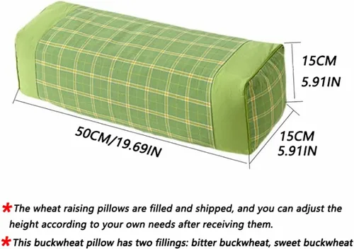 Vista 2 de Almohada de cuello de trigo sarraceno, almohada orgánica de trigo sarraceno para dormir, ajustable, transpirable para un sueño fresco, soporte
