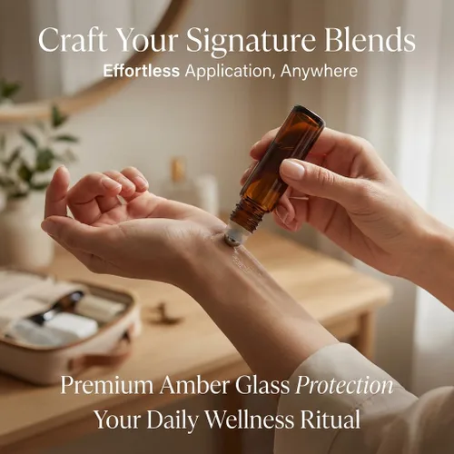 Vista 7 de PrettyCare 6 piezas, botellas roll-on de 10 ml para aceites esenciales con bola de rodillo de acero inoxidable - Botellas rellenables a prueba