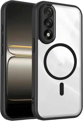 Vista 575 de Funda magnética transparente compatible con Xiaomi 17T, color negro 2 en 1 PC + TPU cubierta de teléfono a prueba de golpes, carcasa protectora