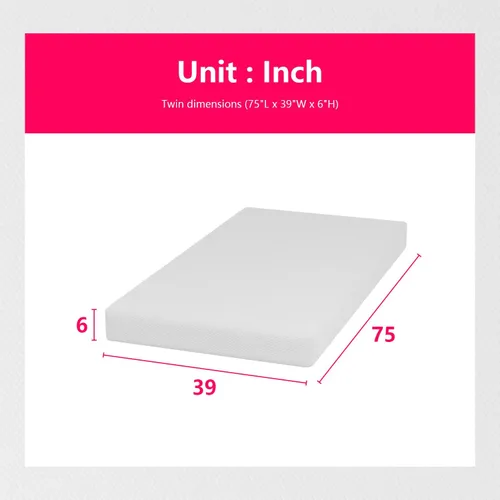 Vista 57 de PayLessHere Colchón matrimonial de espuma viscoelástica de gel de 12 pulgadas con tela suave transpirable y lavable, funda con cremallera, colchón