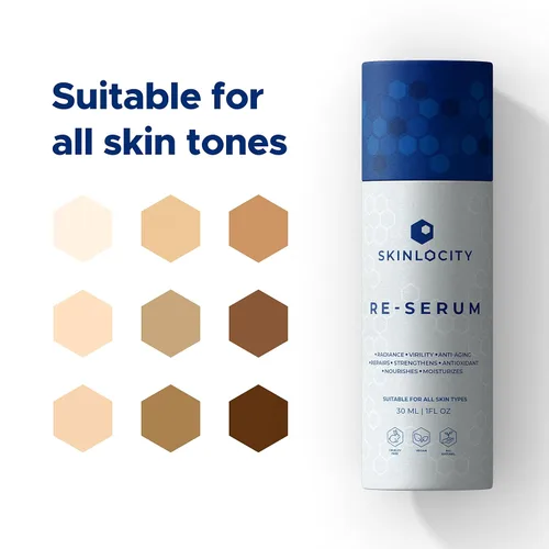 Vista 7 de Suero facial antienvejecimiento, Skinlocity Re-Serum - Glutatión, extracto de raíz de maca, ácido hialurónico, extracto de hongo Chaga, reduce