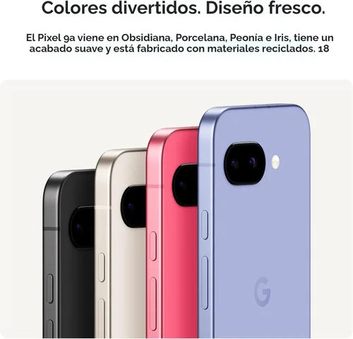 Vista 10 de Google Pixel 9a con Gemini - Smartphone Android desbloqueado con cámara increíble y edición de fotos con IA, batería para todo el día y potente Iris