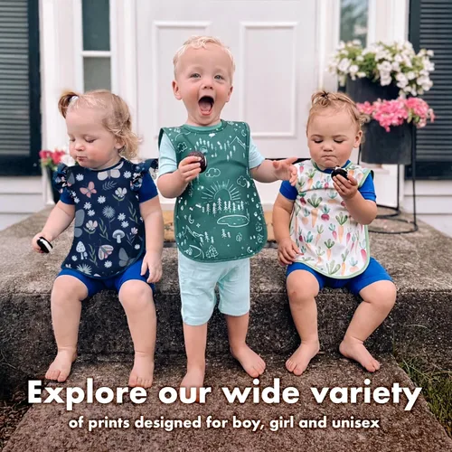 Vista 11 de BapronBaby Eric Carle Bug World Bapron - Babero más seguro sin corbata para el cuello para bebés y niños pequeños, suave, impermeable, resistente a