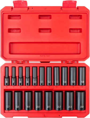 Vista 7 de TEKTON Juego de llaves de impacto de 6 puntos con accionamiento de 3/8 pulgadas, 15 piezas (1/4-1 pulg.) - Estuche SID91300