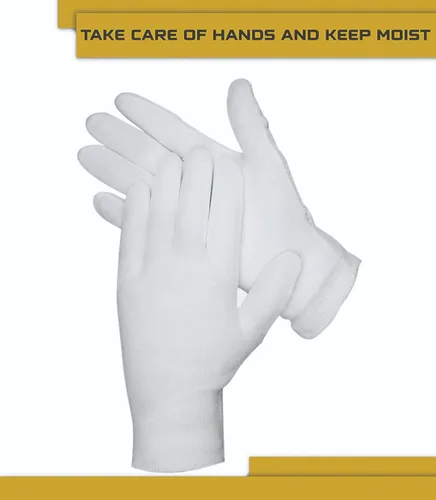 Vista 7 de DOVORTEX 4 guantes de algodón blanco Guantes de algodón para eczema, manos secas, inspección, manejo de monedas e inspección de joyas, suaves