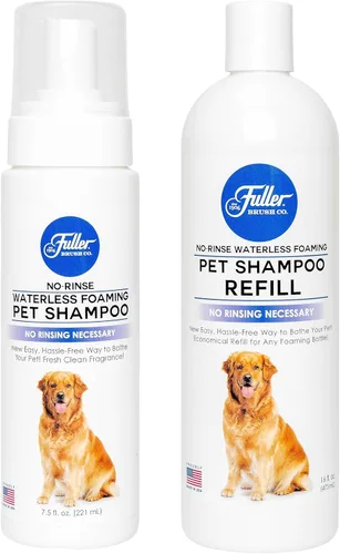 Vista 8 de Fuller Brush Champú espumoso para mascotas sin agua sin enjuague – Botella de repuesto de 16 onzas, champú seco para perros limpia, acondiciona e