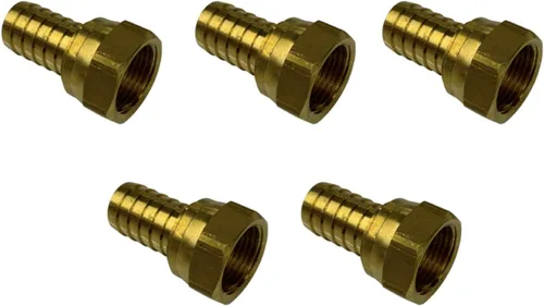 Vista 4 de Manguera de 3/4" ID a 3/4" 37° JIC hembra de latón engarzado conector giratorio combustible/aire/agua/aceite/gas/WOG (cantidad 10)