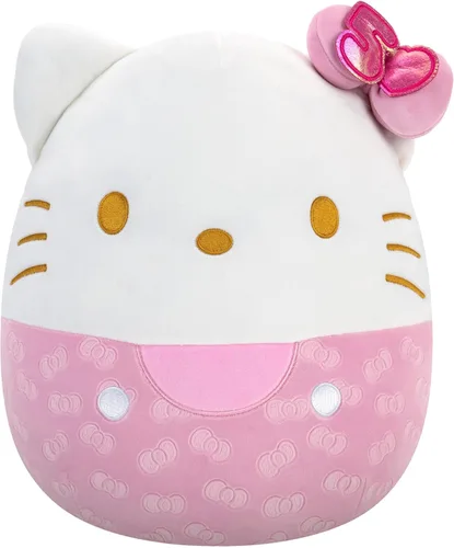 Squishmallows Original Sanrio 14 Pulgadas Aniversario 50 Rosa en Relieve Hello Kitty – Peluche Oficial Jazwares (Grande)