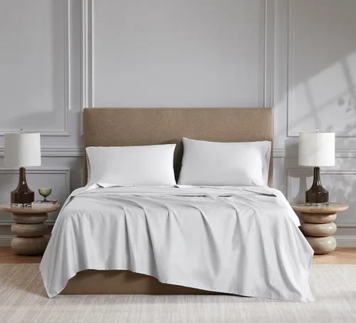 Vista 10 de Linen Closet Juego de sábanas de satén de algodón de 800 hilos, 4 piezas, tamaño Queen, aguamarina