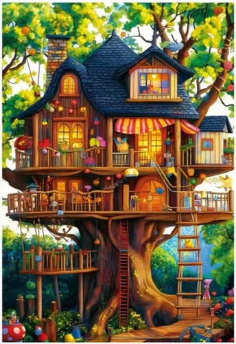 Vista 5 de Rompecabezas de 1000 Piezas para Adultos, Rompecabezas de Paisaje Otoñal, Rompecabezas de Villa y Perro de 1000 Piezas, Juego Desafiante