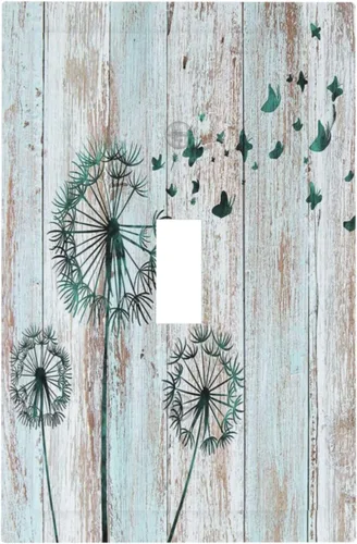 Vista 151 de William Morris Floral Boho Azul Medianoche Azul Bohemio Flor 1 Banda Dúplex Cubierta de Salida Decorativa Receptáculo Único Interruptor Eléctrico