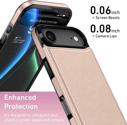 Vista 1310 de LETO para iPhone 15 Pro Funda tipo cartera - Tapa tipo folio con patada - Diseños de moda - Tarjetero - Funda protectora para mujeres y niñas - 6.1